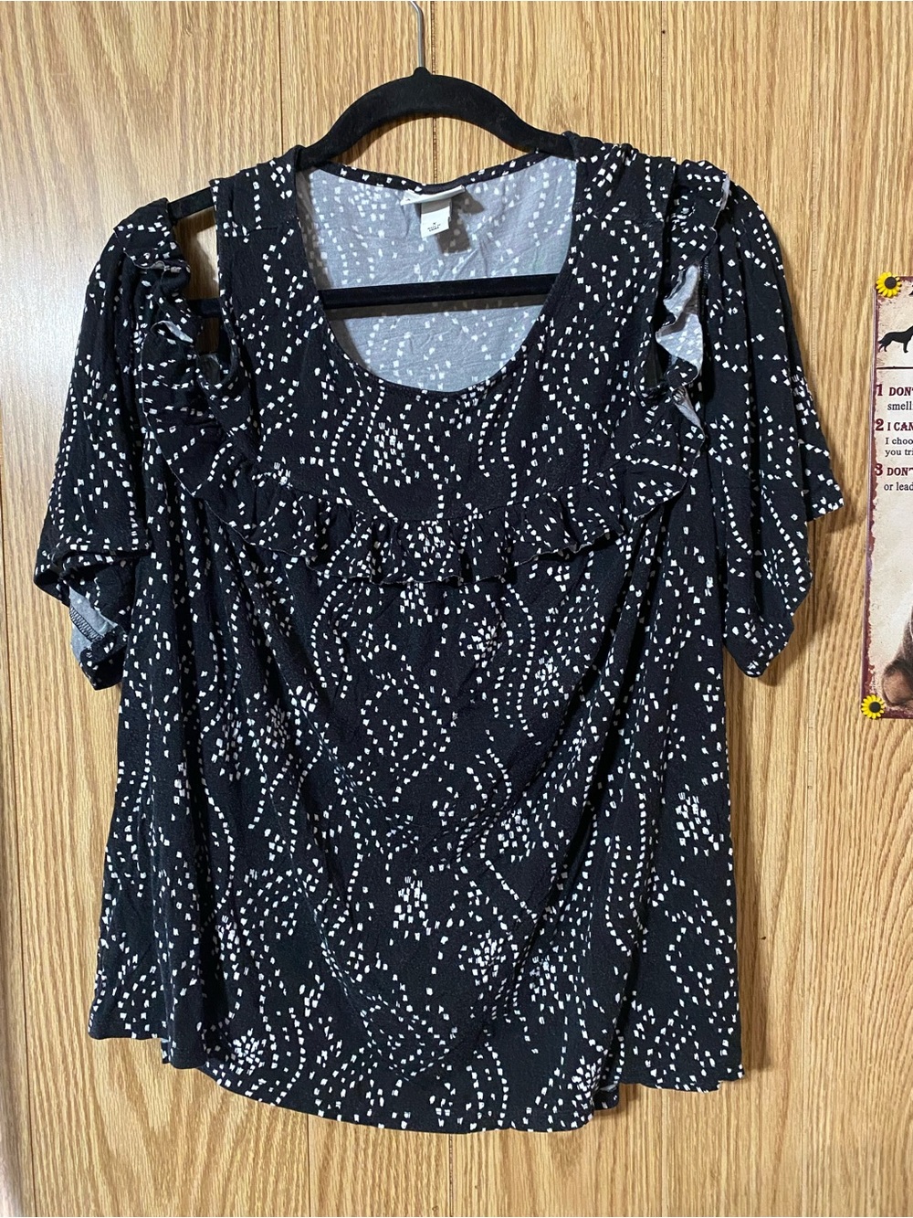 Ava & Viv Women’s Cold Shoulder Short Sleeve Blouse Size X
